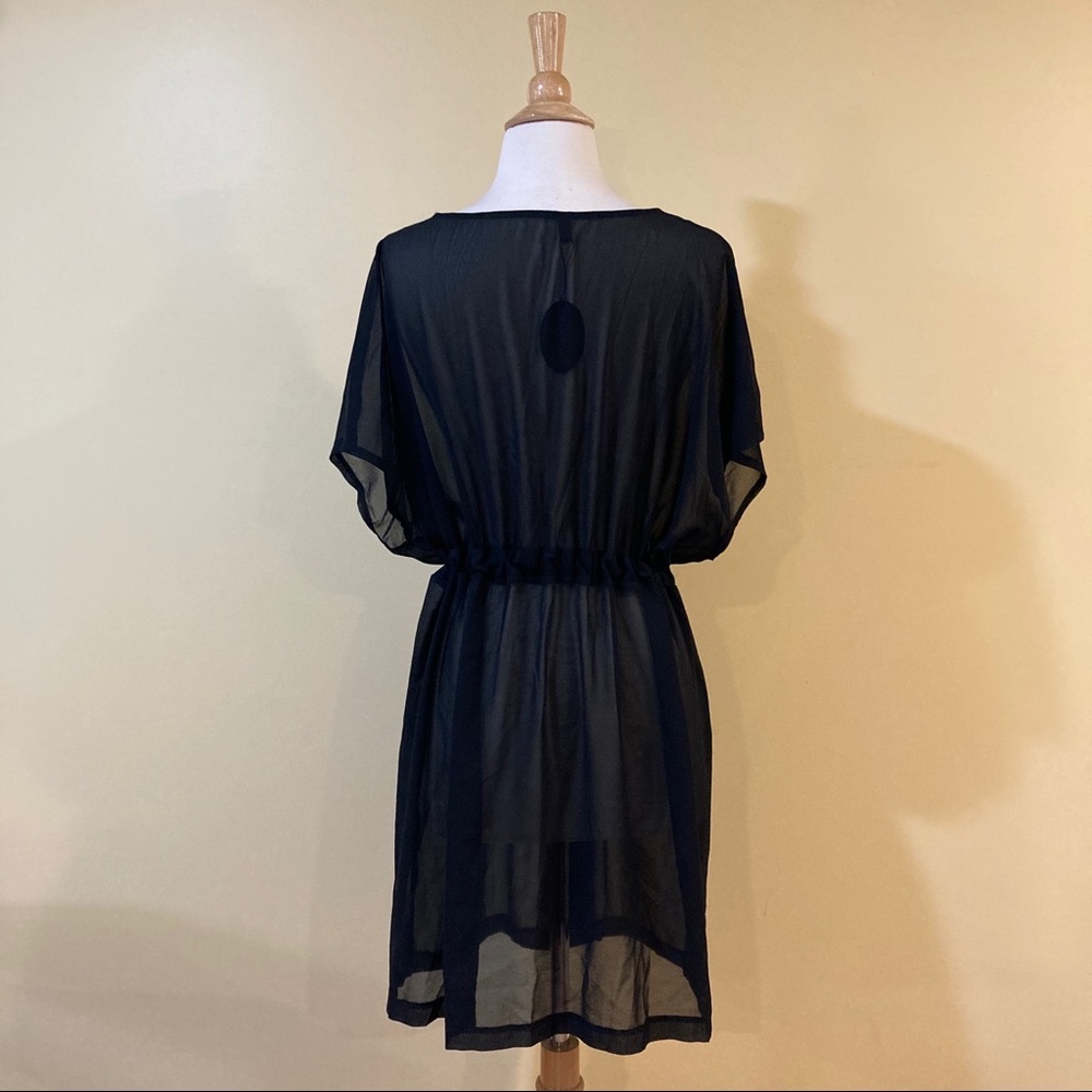 Sheer Empire Drawstring Waist Beach Swim Coverup - Picture 7 of 8